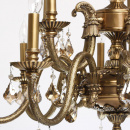 Żyrandol na 15 żarówek, mosiężnym, kryształy topaz CHIARO Classic 491011215