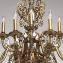 Żyrandol na 15 żarówek, mosiężnym, kryształy topaz CHIARO Classic 491011215