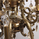 Żyrandol na 15 żarówek, mosiężnym, kryształy topaz CHIARO Classic 491011215