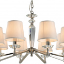 Żyrandol niklowany, abażury z fakturą białego lnu Beira Maytoni MOD064PL-08N