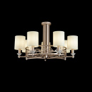 Żyrandol okrągły kremowe złoto, beżowe klosze Vittoria Maytoni H004CL-07BG