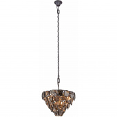 Żyrandol okrągły z dużych, dymionych kryształów Vitaluce VE5337-1/10