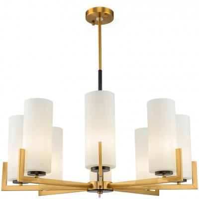 Żyrandol osiem szklanych, cylindrycznych kloszy Fortano Maytoni Modern MOD089PL-08BS