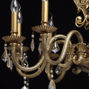 Żyrandol ozdobny, duży, mosiężny z kryształami z topazu CHIARO Classic 491011110