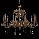 Żyrandol ozdobny, duży, mosiężny z kryształami z topazu CHIARO Classic 491011110