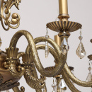 Żyrandol ozdobny, duży, mosiężny z kryształami z topazu CHIARO Classic 491011110