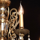 Żyrandol ozdobny, duży, mosiężny z kryształami z topazu CHIARO Classic 491011110