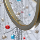 Żyrandol perłowe złoto i kolorowe kryształy Valencia CHIARO Classic 299011715