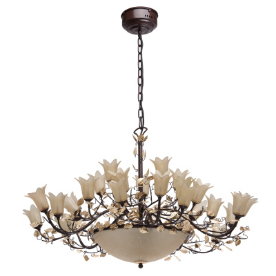 Żyrandol Premium z 33 żarówkami w kwiatowym stylu z powłoką ze złota Chiaro 343010833