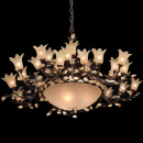 Żyrandol Premium z 33 żarówkami w kwiatowym stylu z powłoką ze złota Chiaro 343010833