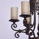 Żyrandol rustykalny, masywna lampa wisząca jak z kutego żelaza CHIARO Country 382011606