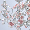 Żyrandol srebrny z ceramicznymi różami Sicily CHIARO Flora 282012208