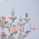 Żyrandol srebrny z ceramicznymi różami Sicily CHIARO Flora 282012208