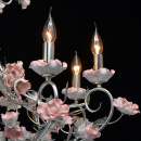 Żyrandol srebrny z ceramicznymi różami Sicily CHIARO Flora 282012208