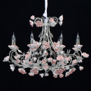 Żyrandol srebrny z ceramicznymi różami Sicily CHIARO Flora 282012208