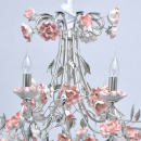 Żyrandol srebrny z ceramicznymi różami Sicily CHIARO Flora 282012208