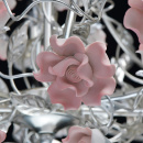 Żyrandol srebrny z ceramicznymi różami Sicily CHIARO Flora 282012208