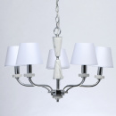 Żyrandol Vitalina ceramiczne ozdobniki, białe abażury MW-LIGHT Elegance 448014205