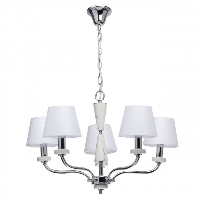 Żyrandol Vitalina ceramiczne ozdobniki, białe abażury MW-LIGHT Elegance 448014205