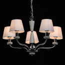 Żyrandol Vitalina ceramiczne ozdobniki, białe abażury MW-LIGHT Elegance 448014205