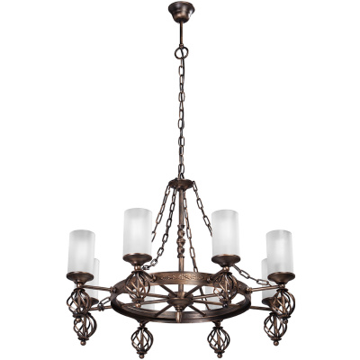 Żyrandol w klasycznym stylu z cylindrycznymi, szklanymi kloszami Vitaluce VE4339-7/8