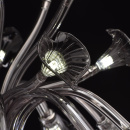 Żyrandol w kwiatowym stylu, dymne, kryształowe szkło Chiaro Leticia 343011120