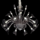 Żyrandol w kwiatowym stylu, dymne, kryształowe szkło Chiaro Leticia 343011120