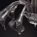 Żyrandol w kwiatowym stylu, dymne, kryształowe szkło Chiaro Leticia 343011120