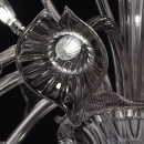 Żyrandol w kwiatowym stylu, dymne, kryształowe szkło Chiaro Leticia 343011120