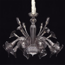 Żyrandol w kwiatowym stylu, dymne, kryształowe szkło Chiaro Leticia 343011120
