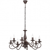 Żyrandol w stylu Country, brązowy, na 8 żarówek Vitaluce VE3464/8