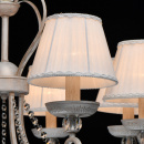 Żyrandol z białymi abażurami, biało-złoty, ozdobne kryształki MW-LIGHT Elegance 419011708