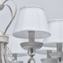 Żyrandol z białymi abażurami, biało-złoty, ozdobne kryształki MW-LIGHT Elegance 419011708