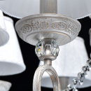 Żyrandol z białymi abażurami, biało-złoty, ozdobne kryształki MW-LIGHT Elegance 419011708