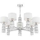Żyrandol z białymi abażurami i ozdobnymi szkiełkami Talento Maytoni DIA008PL-07CH