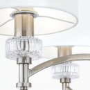 Żyrandol z białymi abażurami i szklanymi dekoracjami, niklowany Alicante Maytoni MOD014CL-06N