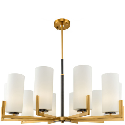 Żyrandol z cylindrycznymi, szklanymi kloszami Fortano Maytoni Modern MOD089PL-10BS