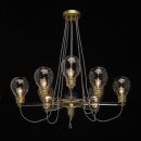Żyrandol z oprawami o kształcie dużych żarówek, odcień złoty MW-LIGHT 699010708