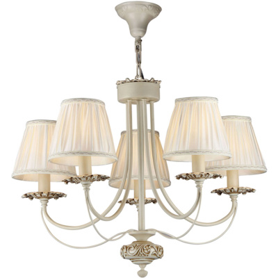 Żyrandol z plisowanymi kloszami, kość słoniowa Olivia Maytoni Classic ARM326-05-W