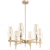 Żyrandol złoty z bursztynowymi kloszami Lita Maytoni H002PL-06G