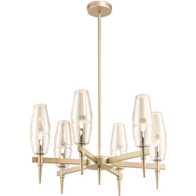 Żyrandol złoty z bursztynowymi kloszami Lita Maytoni H002PL-06G