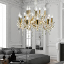 Żyrandol złoty z kryształami na 15 żarówek Maria Teresa Candellux 30-95810