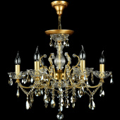 Żyrandol złoty z kryształami na 6 żarówek Sevilla Maytoni Classic DIA004-06-G