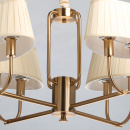 Żyrandol złoty z ośmioma, plisowanymi abażurami Sofia MW-LIGHT Elegance 355014608