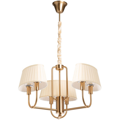 Żyrandol złoty z plisowanymi abażurami Sofia MW-LIGHT Elegance 355014806