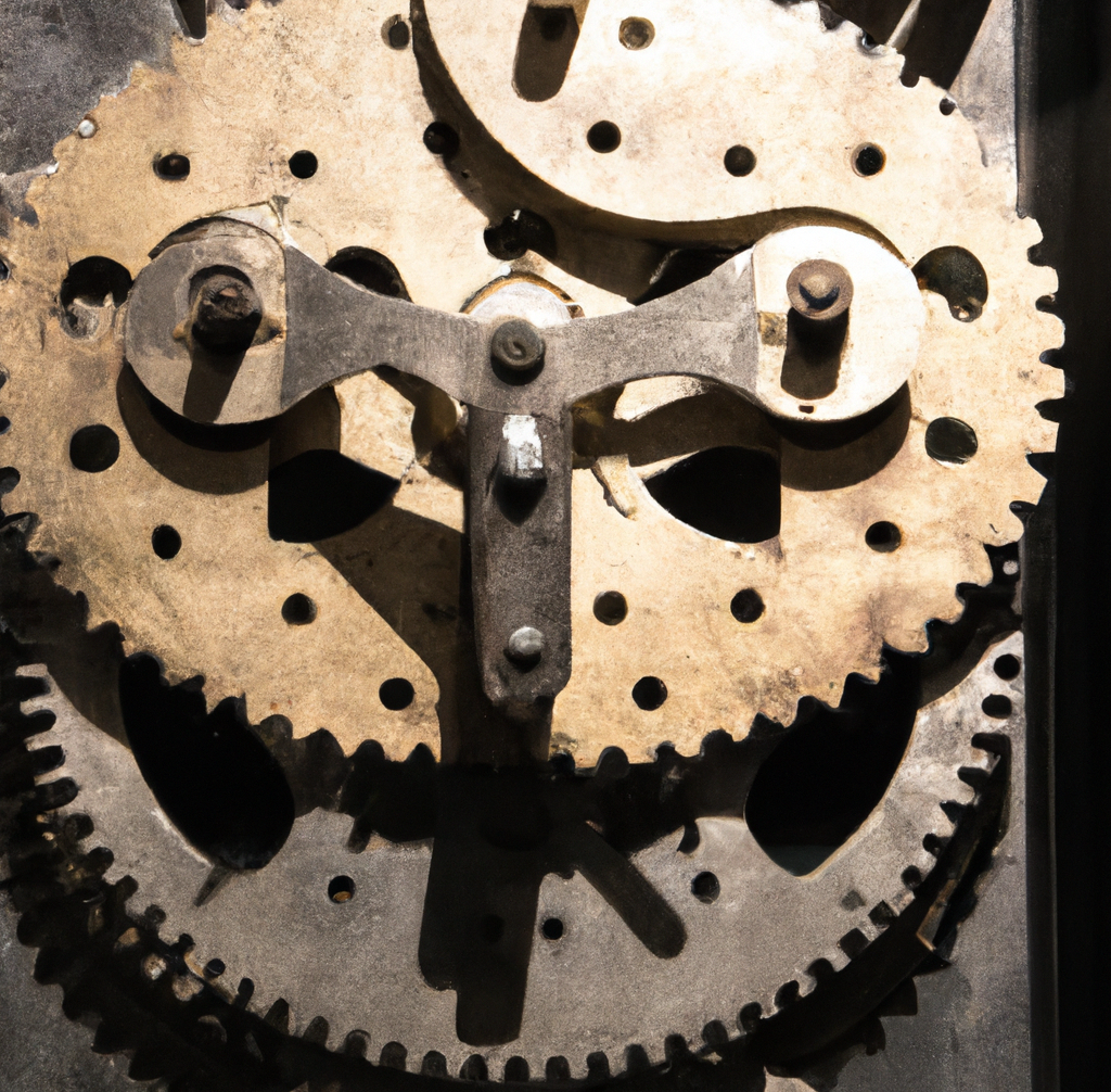 Mechanizm zegara wahadłowego - wnętrze starego zegara