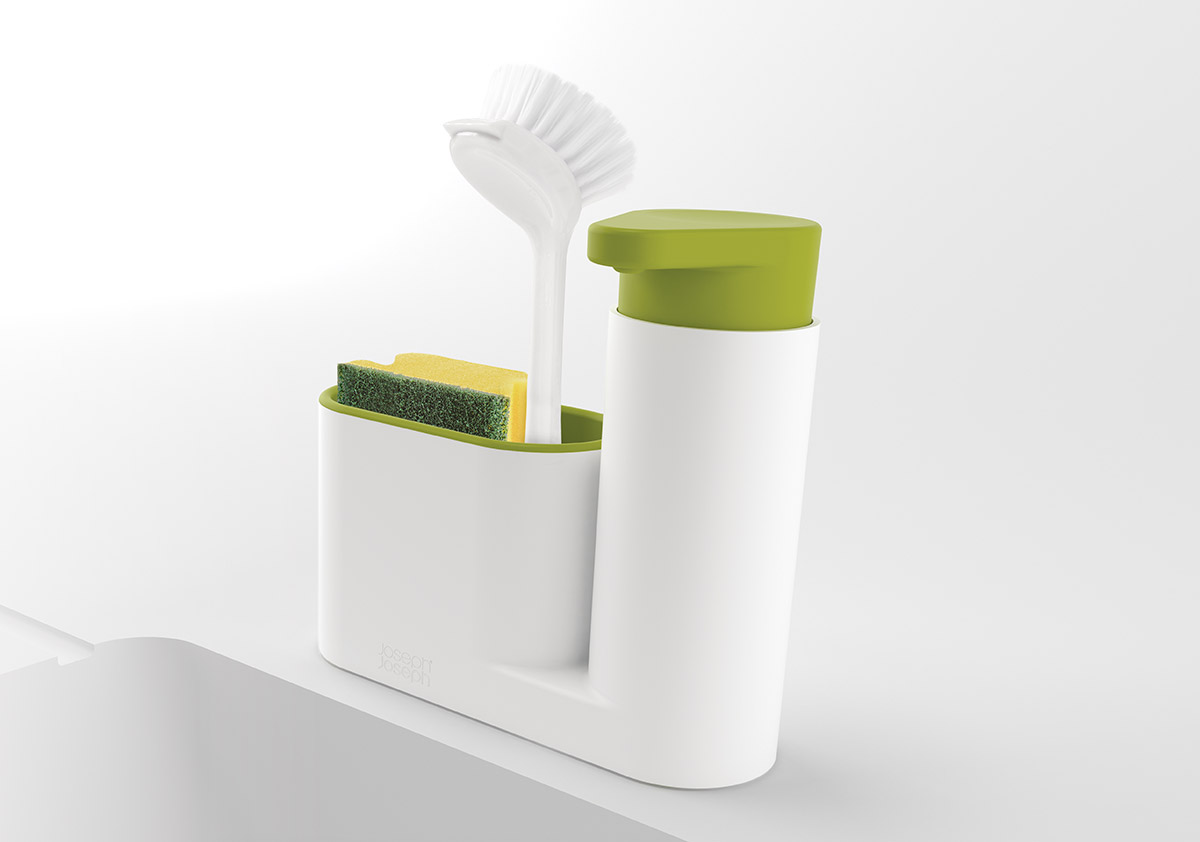 Dozownik płynu do naczyń i pojemnik SinkBase Joseph Joseph biało