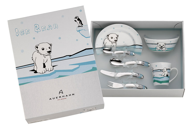 Zestaw Naczyń I Sztućców Dla Dzieci Ice Bear Auerhahn 7 Części